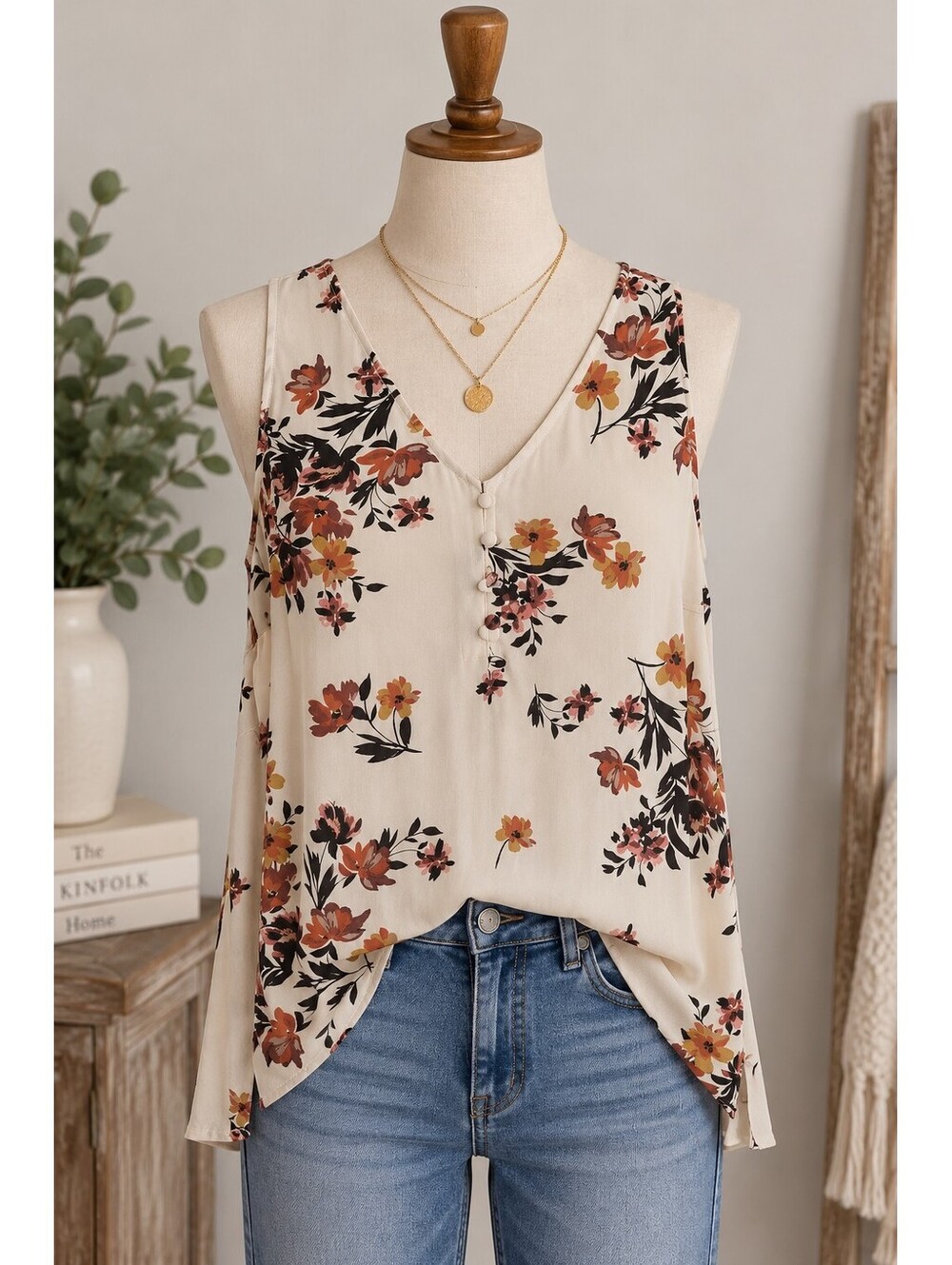 Torrid fall floral sleeveless blouse summer spring